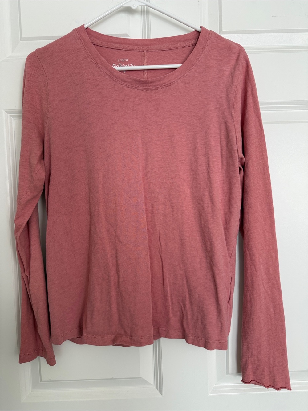 J. Crew Dusky Rose Pink Long-Sleeve Crewneck Top